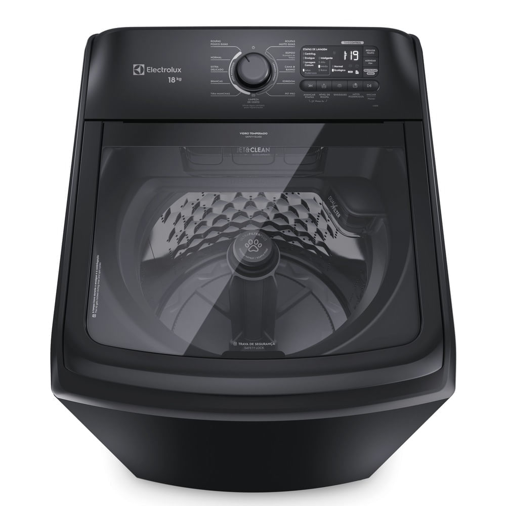 Lavadora de Roupa 18 Kg Preto Electrolux - 110v - Leb18