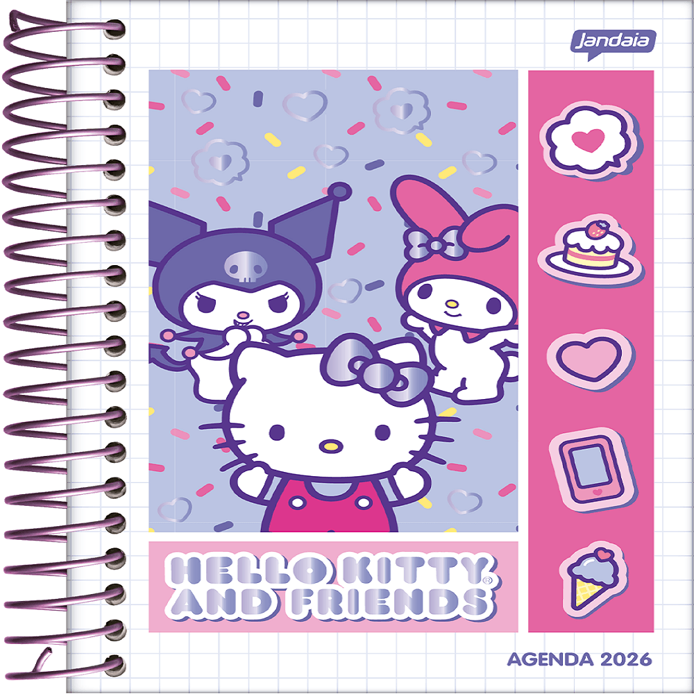 Agenda 2026 Jandaia Espiral Hello Kitty Besties Friends Forever 11