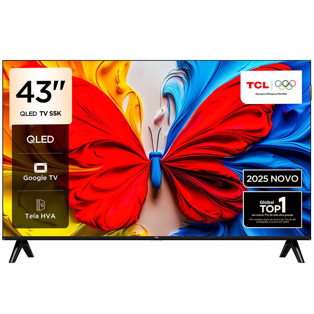 Smart TV TCL 43 Polegadas, Google TV, QLED, 4K - 43S5K
