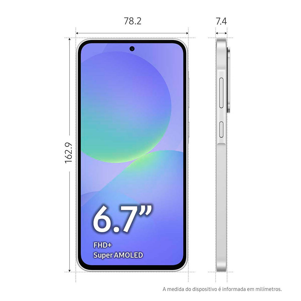 Smartphone Samsung Galaxy A36 128GB 6GB RAM 5G Branco Tela 6,7