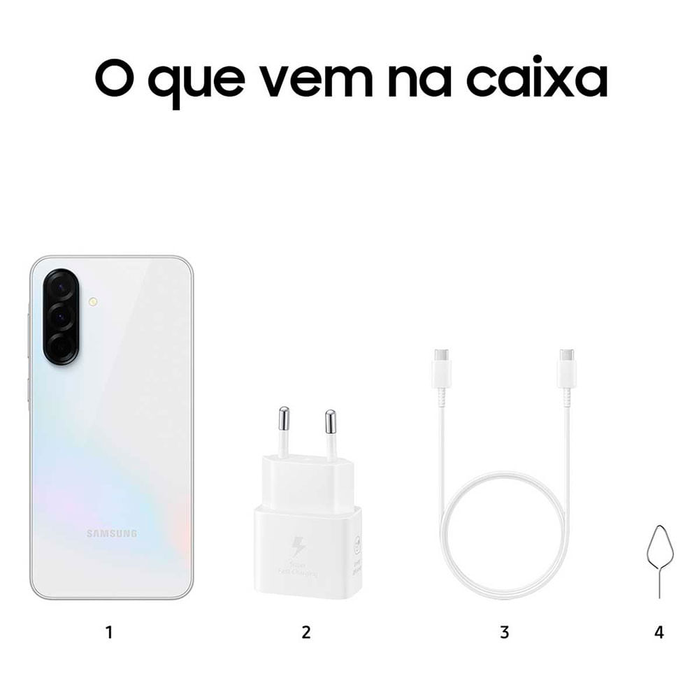 Smartphone Samsung Galaxy A36 128GB 6GB RAM 5G Branco Tela 6,7