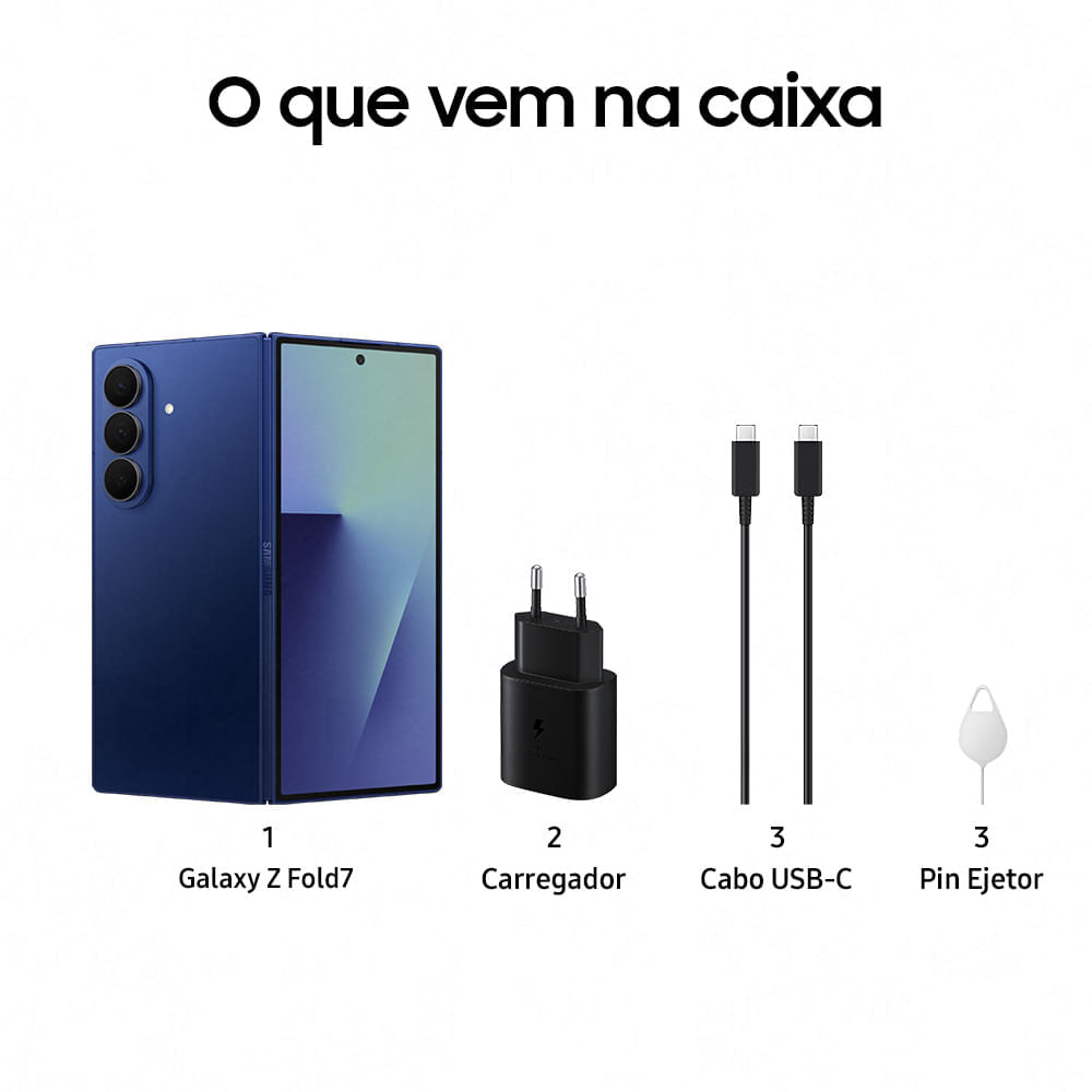 Celular Samsung Galaxy Z Fold7 1TB, 16GB RAM, Tela 8.0