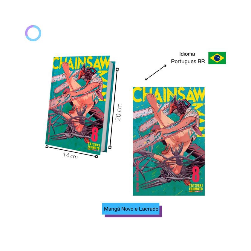 Mangá Chainsaw Man Homem Motosserra Vol. 8 - Português br em