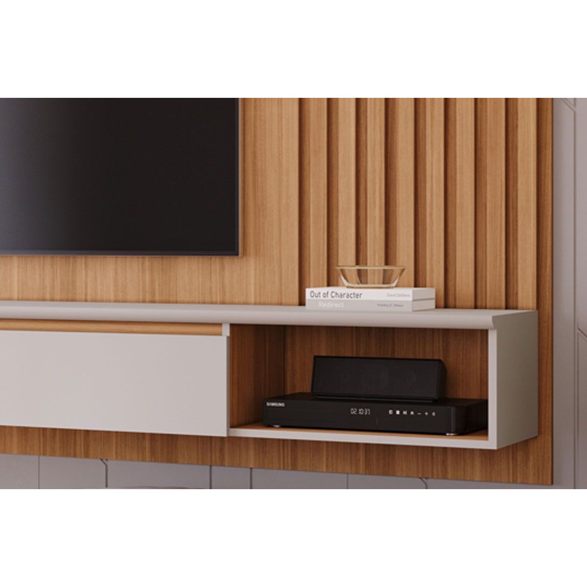 Home p/TV até 65 Polegadas Bahamas Ripado 215X157cm Nature/Off White ...