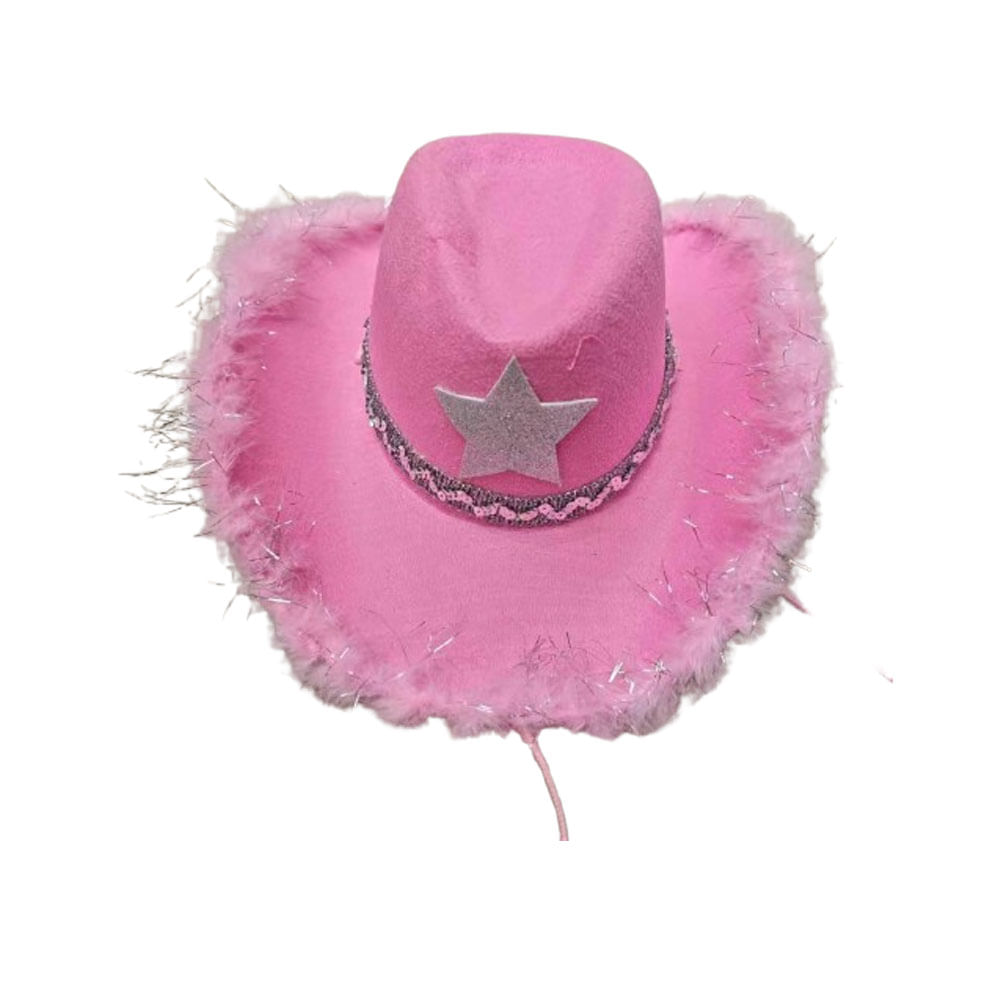 Chapéu Cowboy Rosa Festive