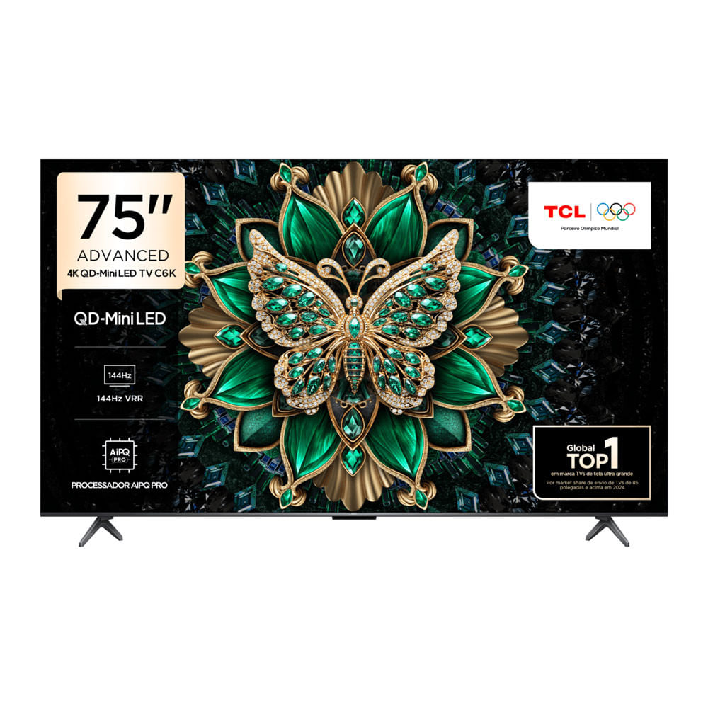 【TCL 75型テレビ 75T6C】 Smart TV TCL 75 Polegadas 75C6K 4K UHD QD-Mini Led Google Tv HDR 10+