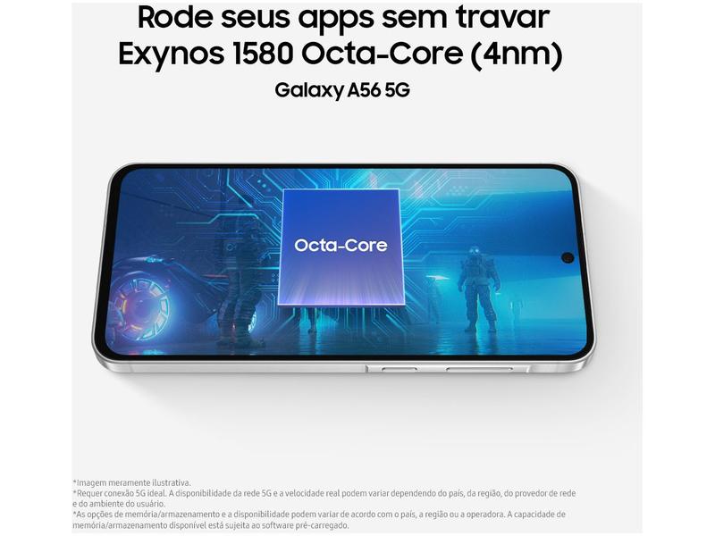 Smartphone Samsung Galaxy A56 128GB 5G 8GB RAM Preto 6,7