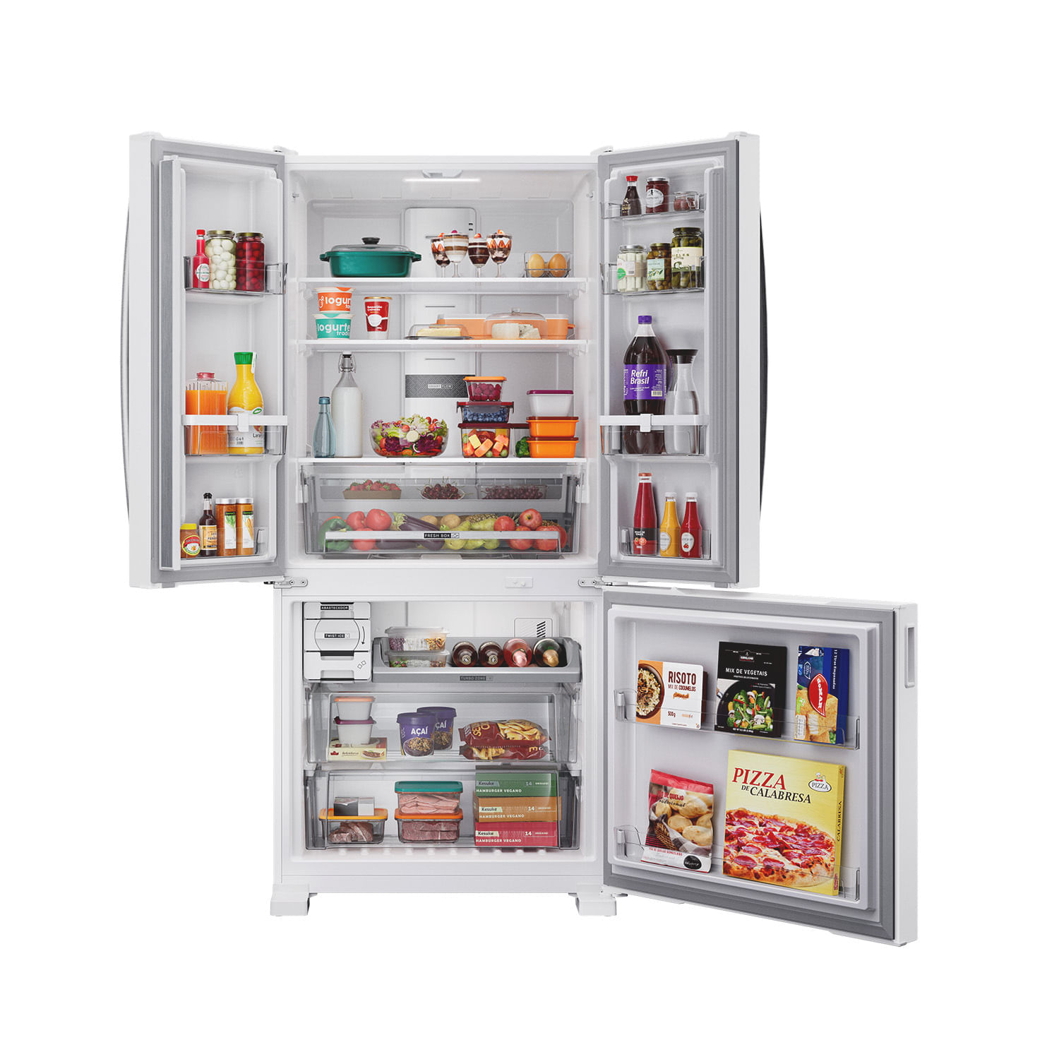 Geladeira Frost Free French Door 3 Portas Branca Brastemp - BRO85MB