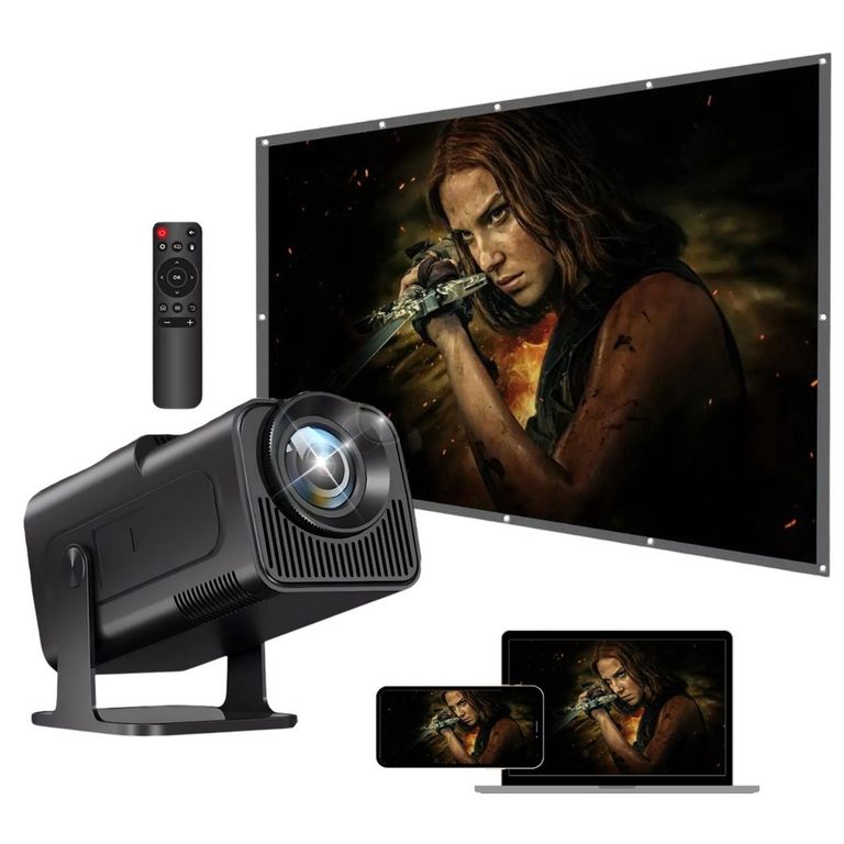 Projetor Hy 320 Wifi Suporte 4k 390 Ansi Android 11 SmartProjetor