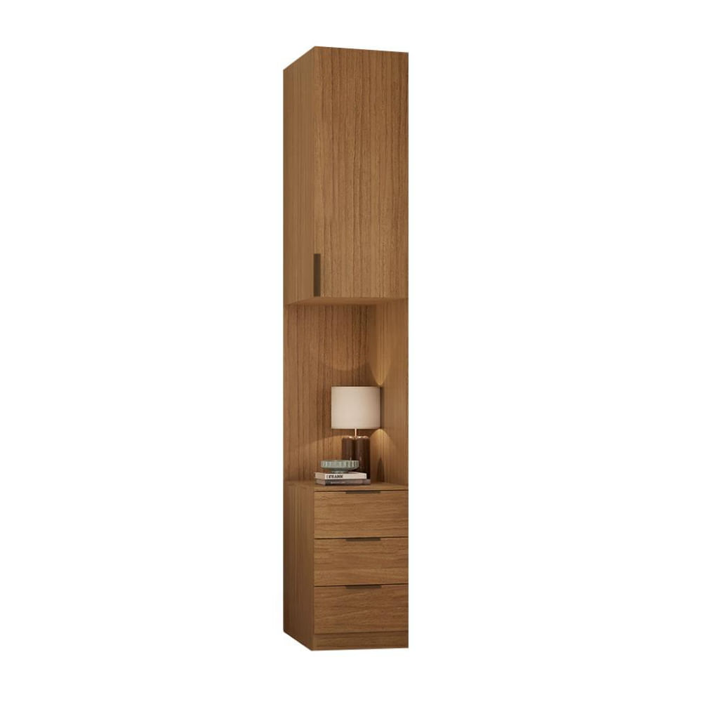 Guarda-Roupa Modulado Altezza Clean com Nicho 1 Porta 3 Gavetas Freijó