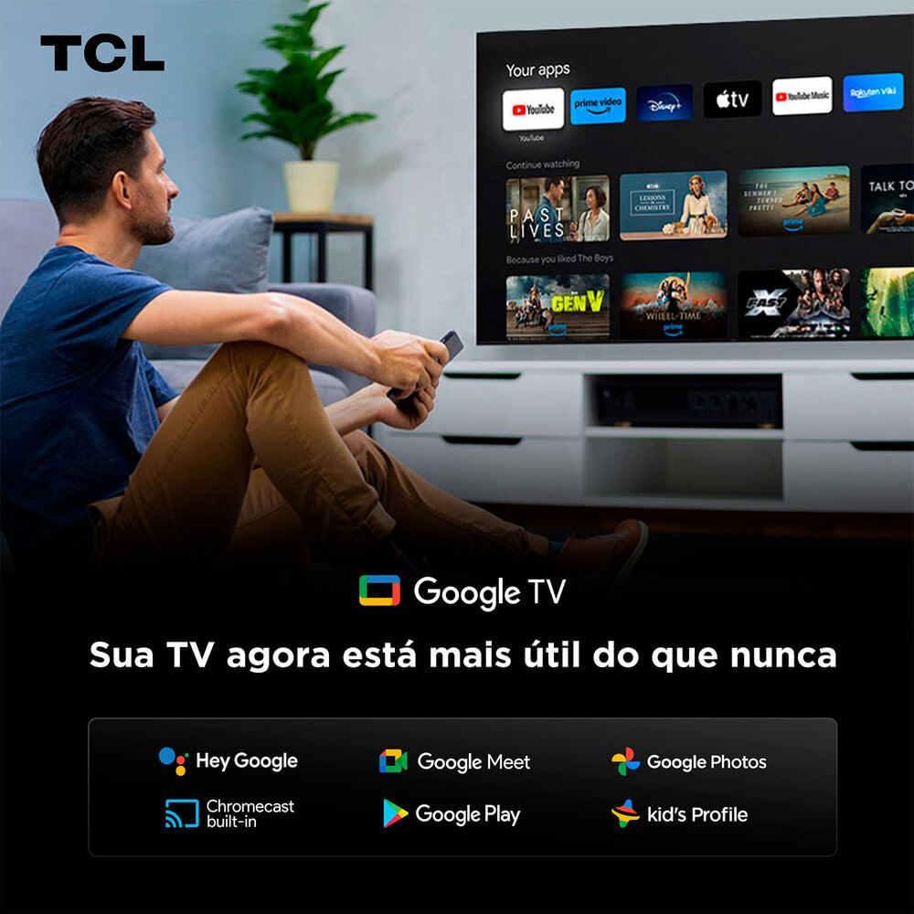 Smart TV 98 Polegadas Google TV Mini LED 4K 98C6K TCL