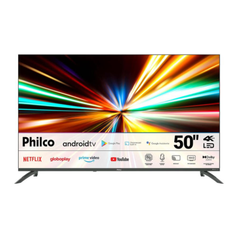 Smart TV 50 Polegadas Philco 4K UHD P50EAA Google TV Dolby Audio ...