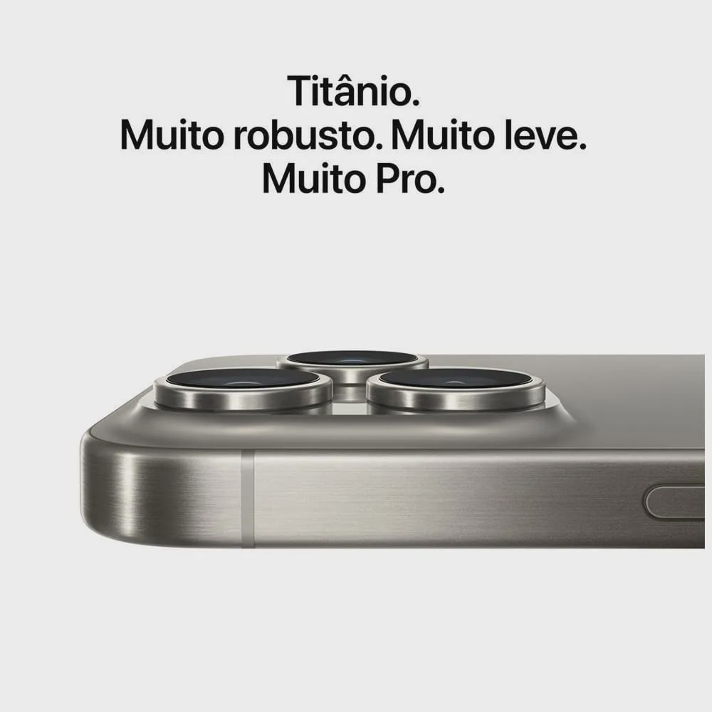 IPhone 15 Pro Apple (256GB) Titânio Natural, Tela de 6,1, 5G e
