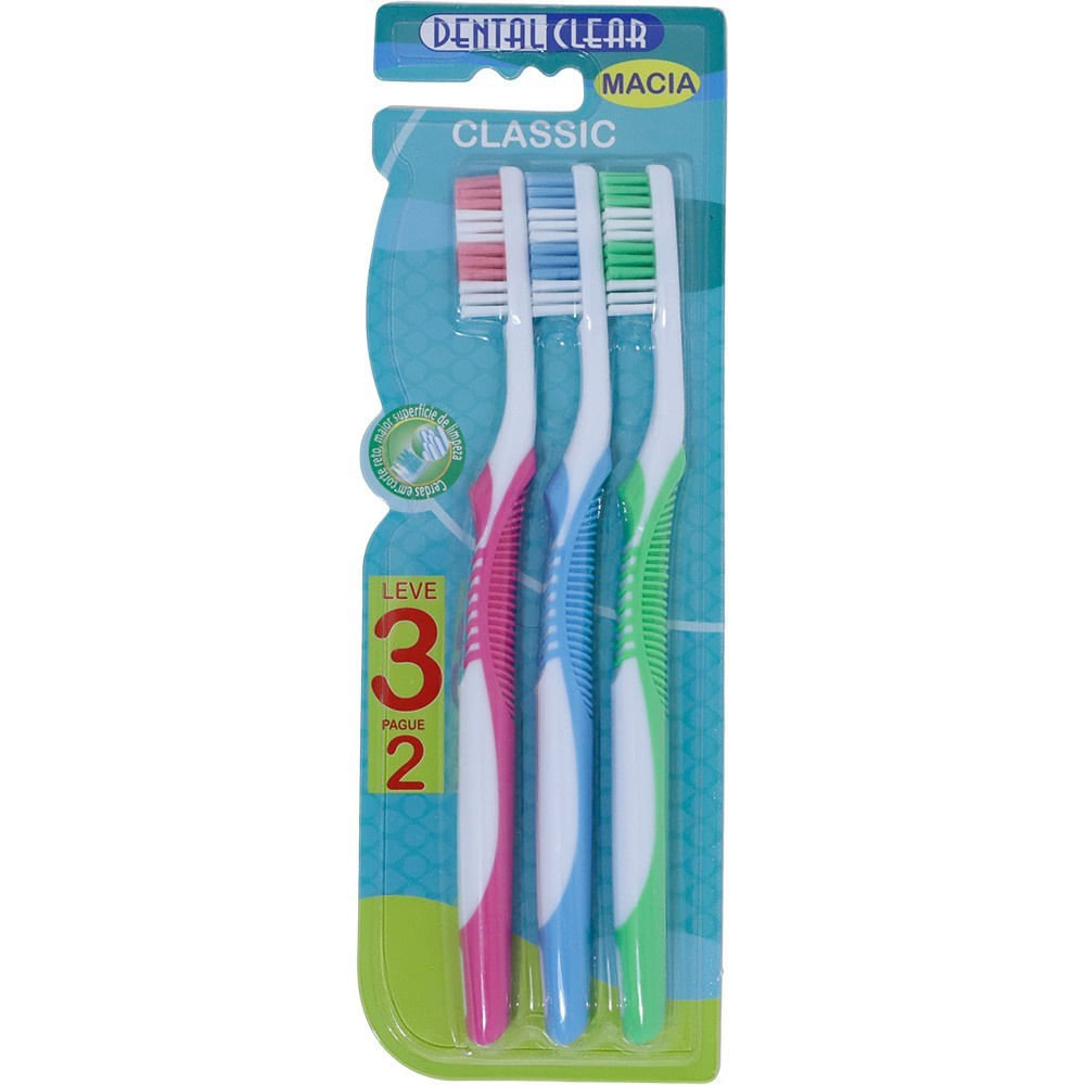 Escova Dental Clear Classic Macia Leve 3 Pague 2 em Promoção | Ofertas na Americanas