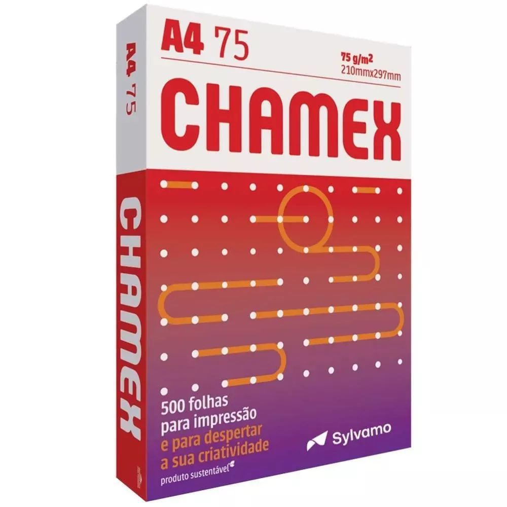 Papel Sulfite Office A4 500 Folhas Chamex 75 g/m² Papel Sulfite Chamex Office A4 500 Folhas