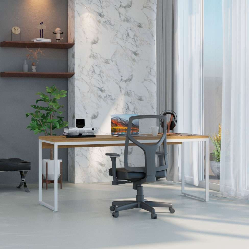 Escrivaninha Studio Mel e Branca 180 cm em Promoção | Ofertas na Americanas