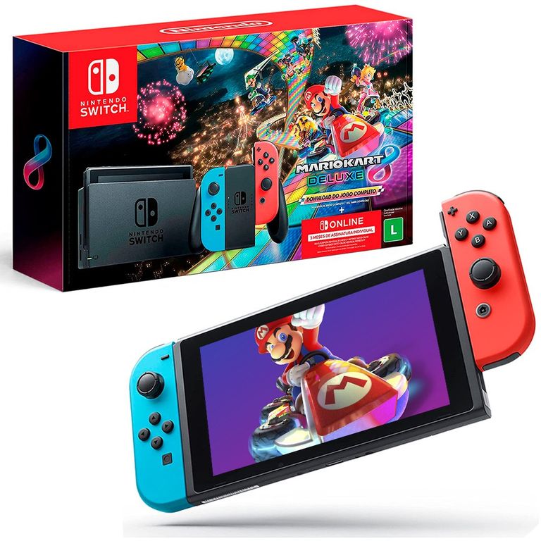 【美品】Nintendo Switch MARIOKART8DELUXE セット Nintendo Switch + Mario Kart Deluxe 8 - HBDSKABL1 em Promoção