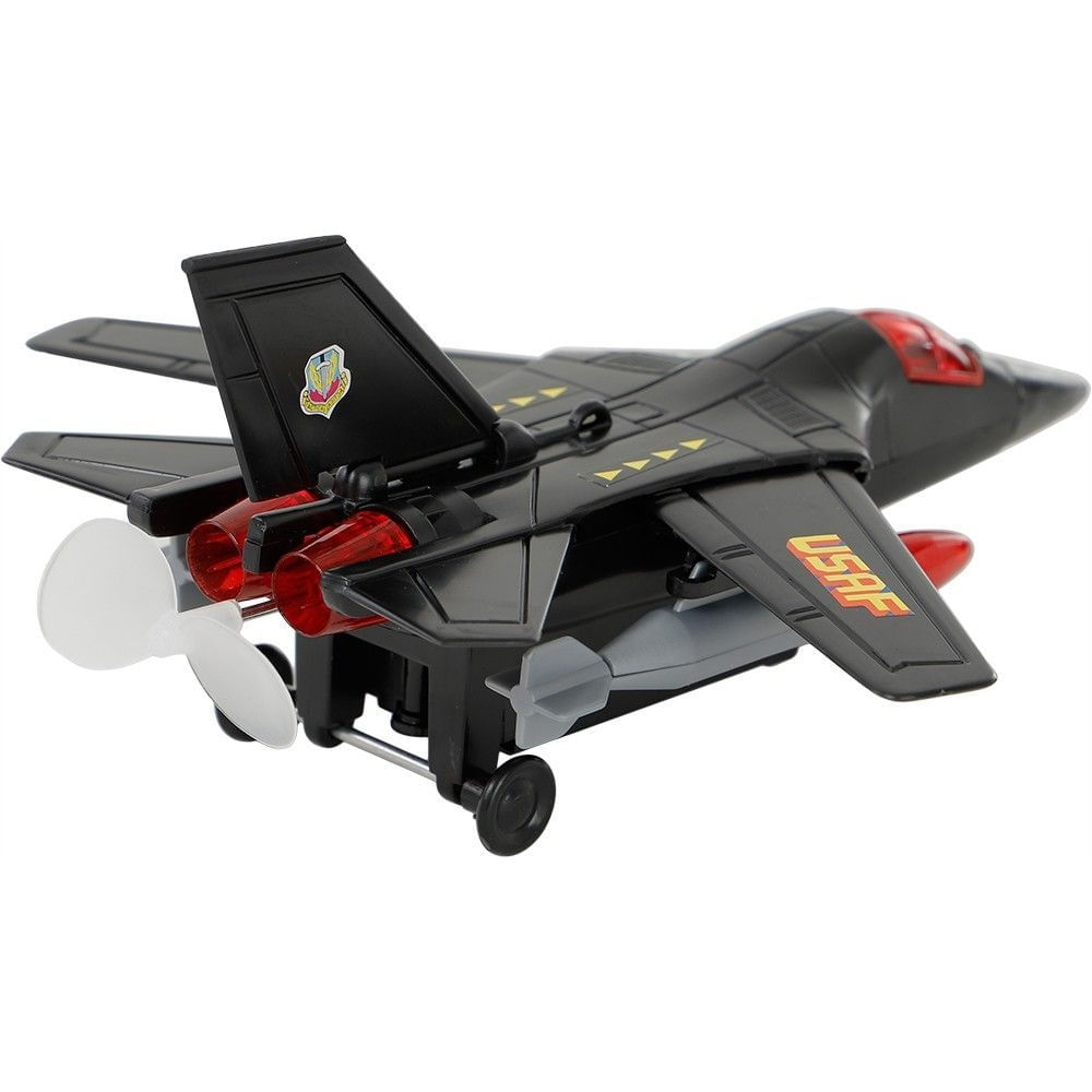 Encontraproduto.com.br - Avião Militar Eletrônico à Pilha brink+ F111 Preto