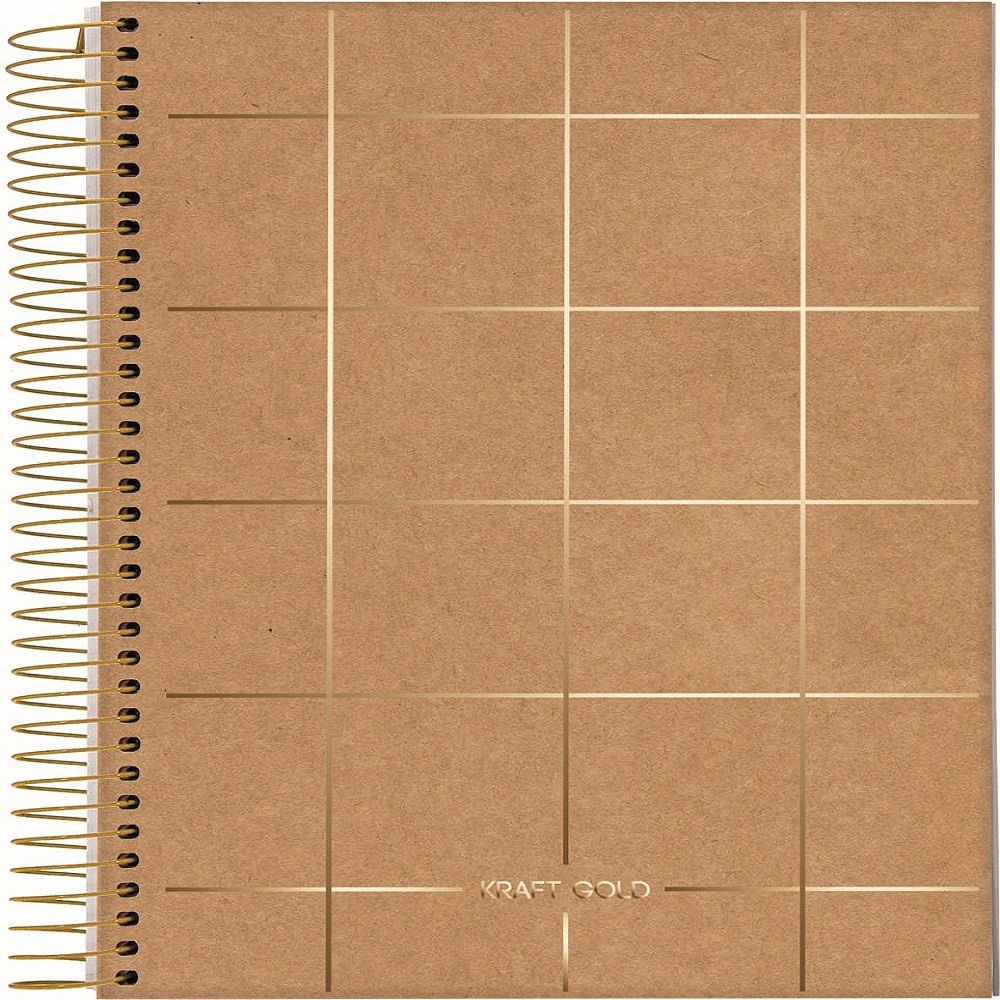 Caderno Universitário Kraft Gold 10 Matérias 160 Folhas Jandaia Capa Dura