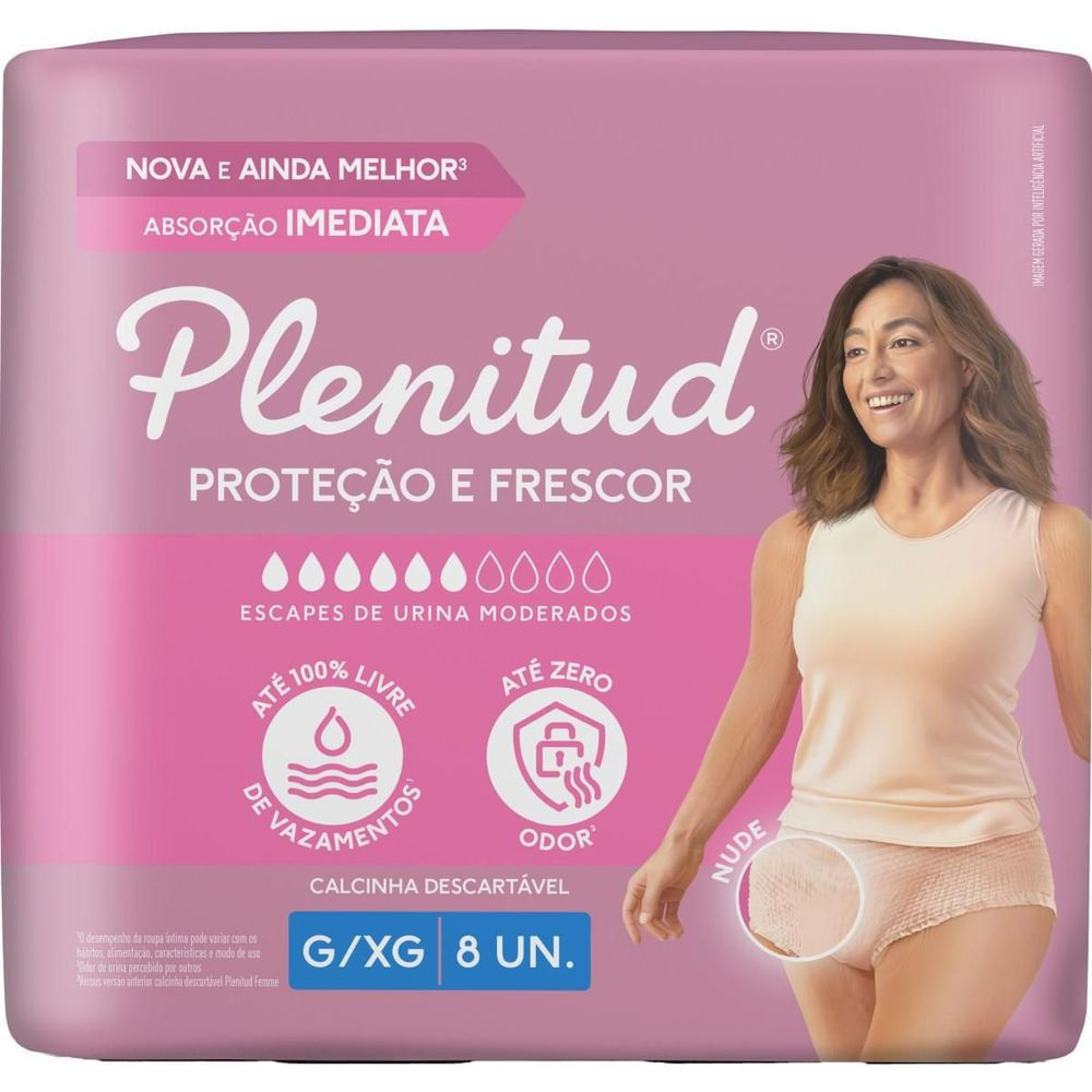 Roupa Íntima Plenitud Femme G/XG - 8 Unidades em Promoção | Ofertas na Americanas