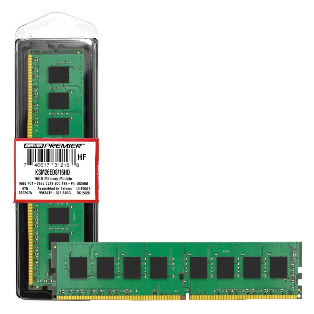 Memória Para pc Kingston Server Premier 16Gb 2666Mhz DDR4