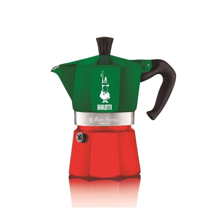 Cafeteira Italiana Bialetti Moka Express Itália 300ml Verde/ Vermelho Não Se Aplica - 10010406