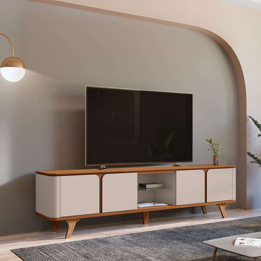 Rack para TV até 60 Polegadas Roma Cedro e Off White em Promoção | Ofertas na Americanas