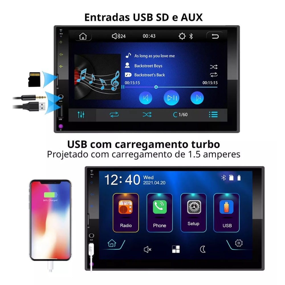Kit Multimídia Strada Siena 12 / 19 Mold Graf 7 Pol CarPlay