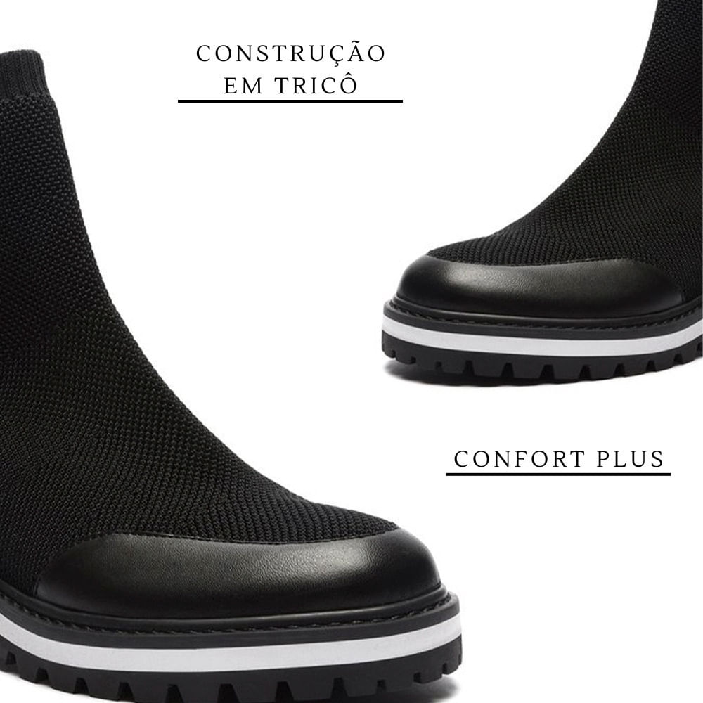 【knts】 Bota Schutz Tratorada Knit Preto em Promoção | Ofertas na