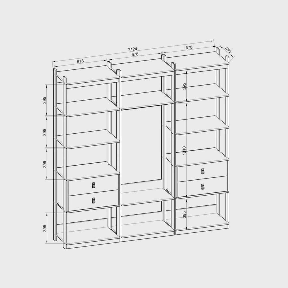 conjunto-closet-industrial-3-modulado-com-1-cabideiro-e-4-gavetas-com
