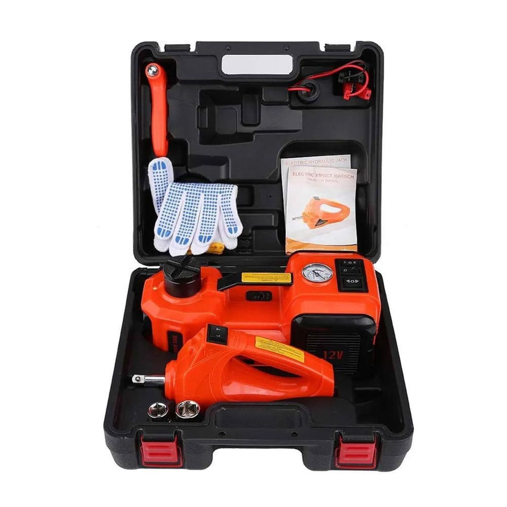 Macaco Elétrico Hidráulico 3 Em 1 Compressor Chave Impacto em