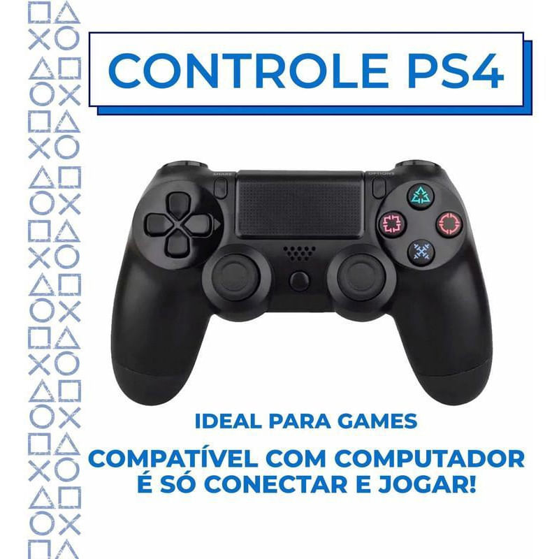 Joystick Playstation 4 Com Fio Ps4 Led Controle Video Game em