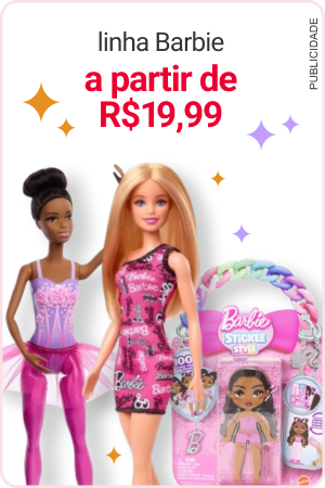 Imagem linha Barbie a partir de R$19,99